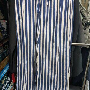 Free People Blue & White Striped Beach Pants Size S